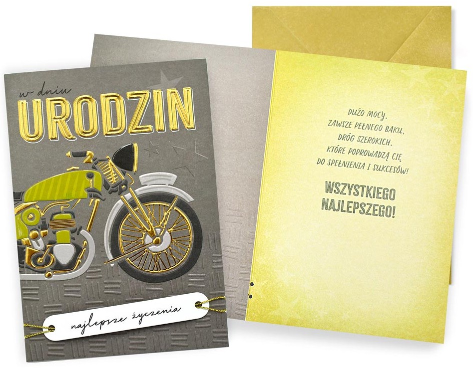 Karnet Dream Cards: "W dniu URODZIN..." (męskie, motor) DK-1421