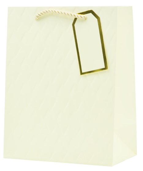Torba prezentowa tłoczona (białe złoto) 23x18x10 cm QPM-119