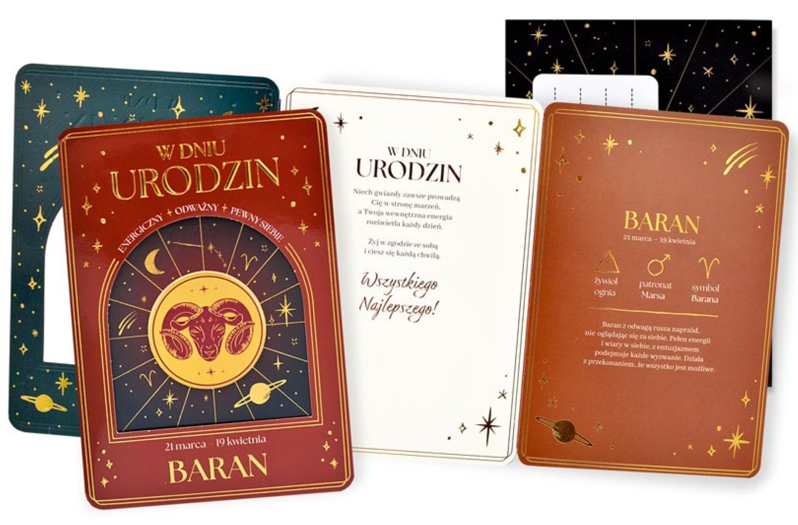 Karnet z kopertą: W DNIU URODZIN - znak zodiaku: BARAN DK-1441