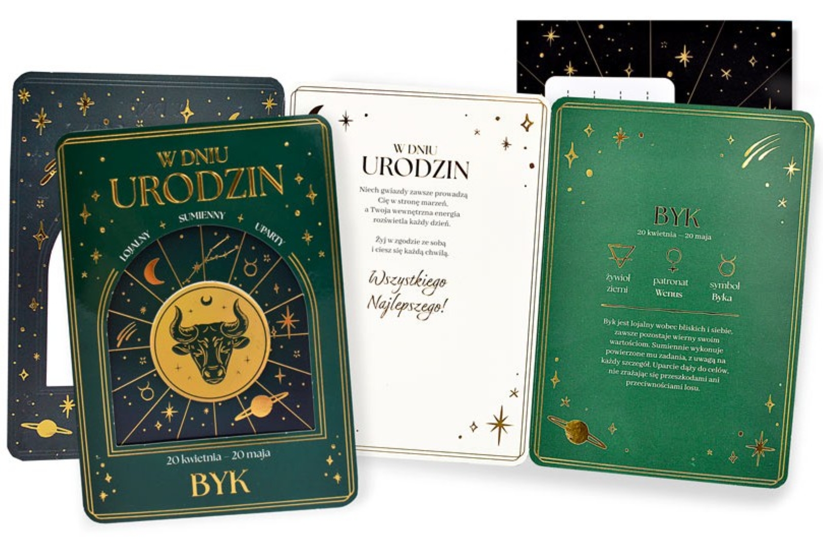 Karnet z kopertą: W DNIU URODZIN - znak zodiaku: BYK DK-1442