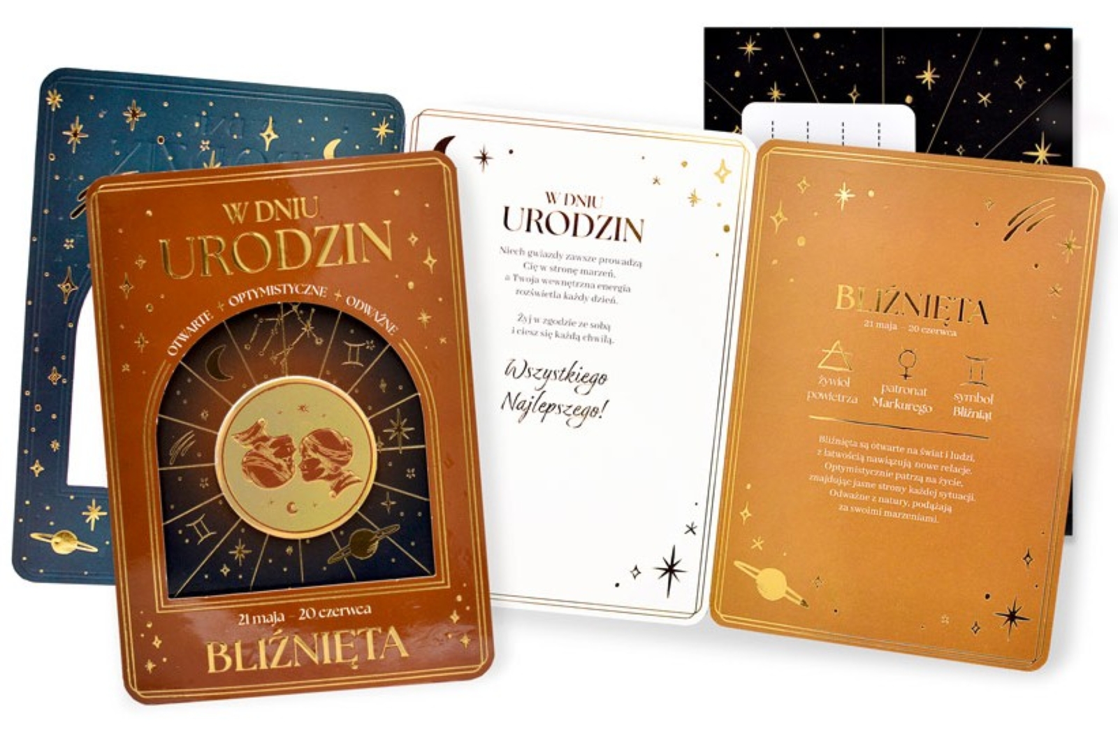 Karnet z kopertą: W DNIU URODZIN - znak zodiaku: BLIŹNIĘTA DK-1443