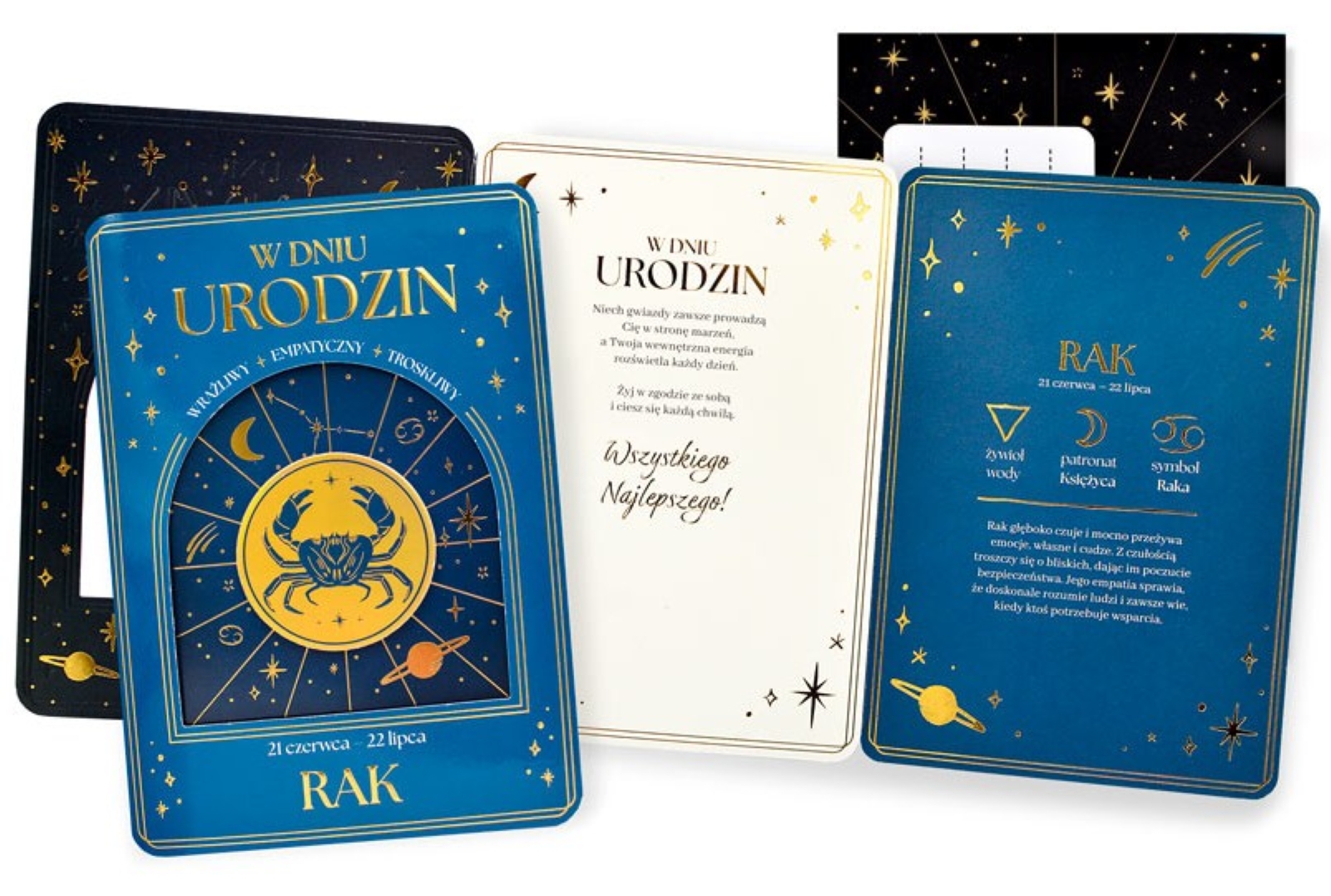 Karnet z kopertą: W DNIU URODZIN - znak zodiaku: RAK DK-1444