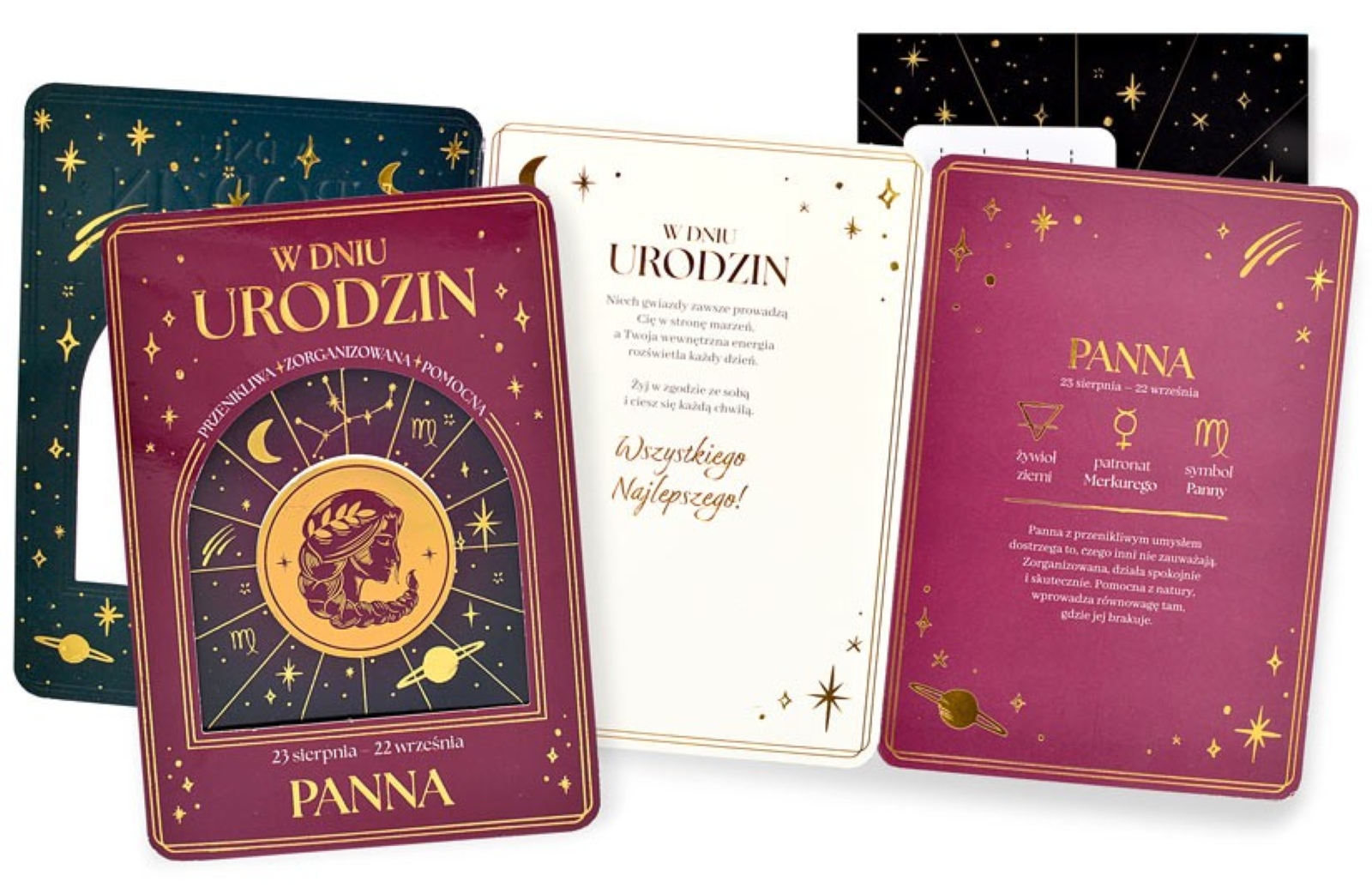 Karnet z kopertą: W DNIU URODZIN - znak zodiaku: PANNA DK-1446