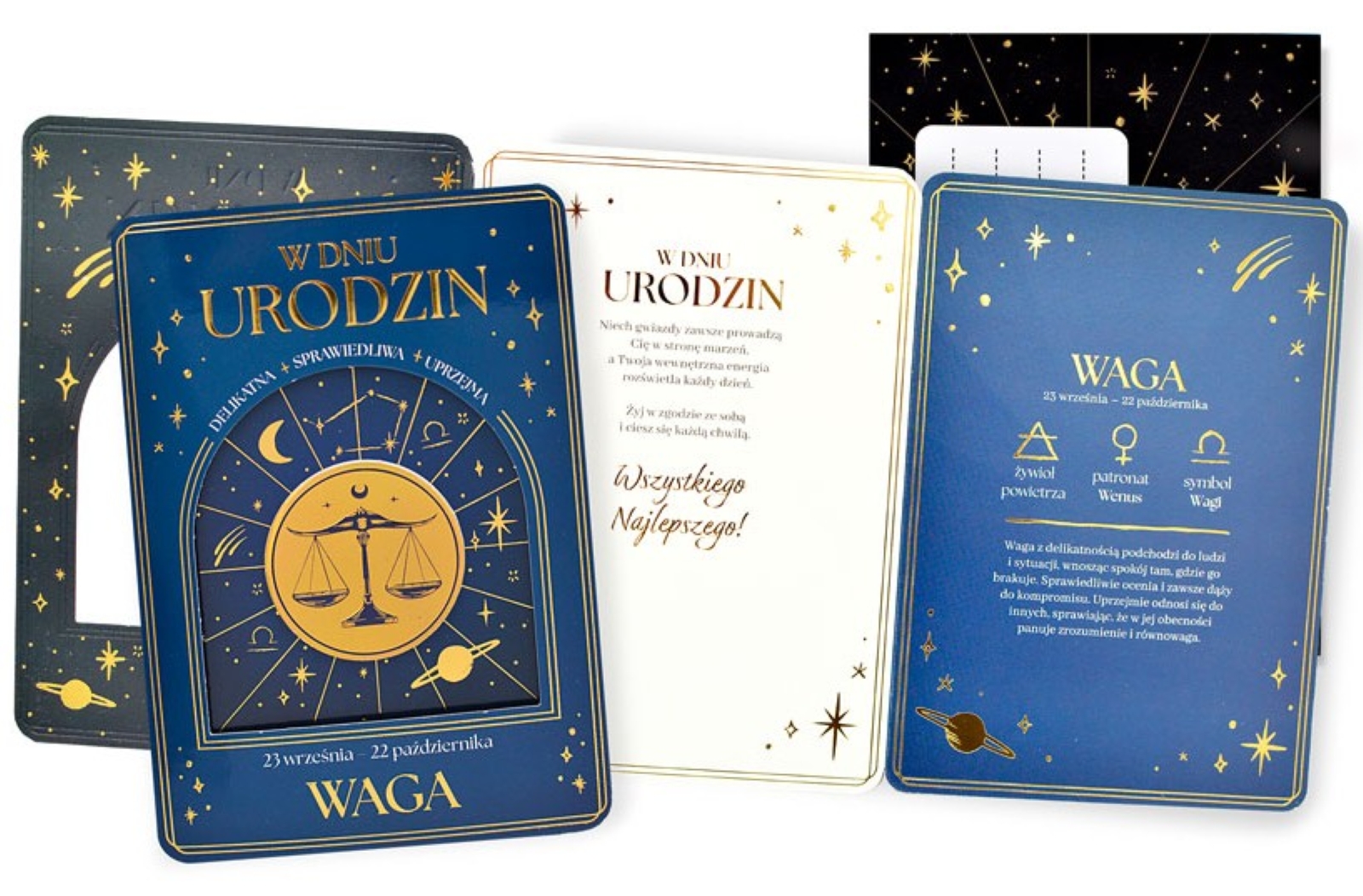 Karnet z kopertą: W DNIU URODZIN - znak zodiaku: WAGA DK-1447