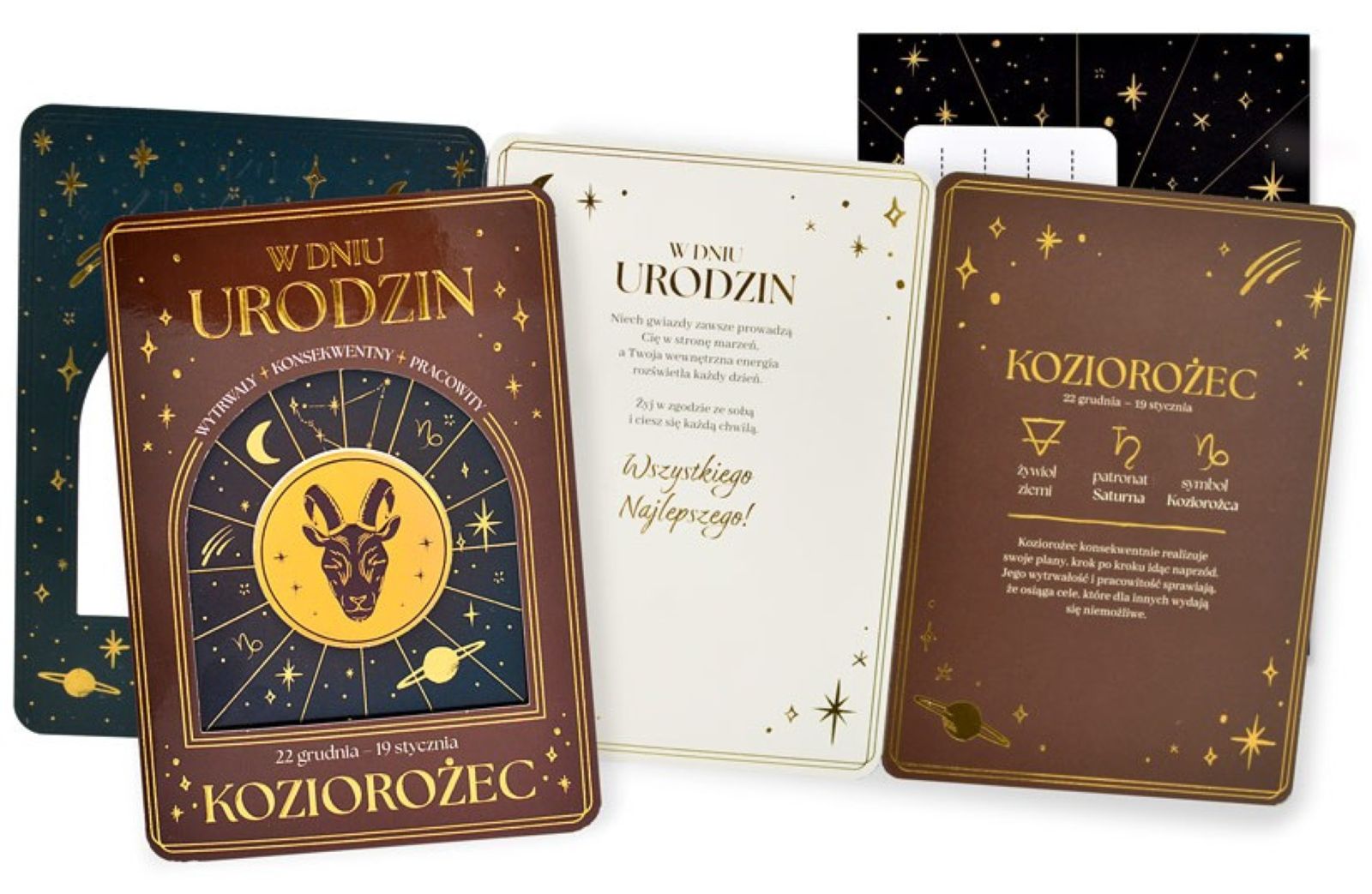 Karnet z kopertą: W DNIU URODZIN - znak zodiaku: KOZIOROŻEC DK-1450