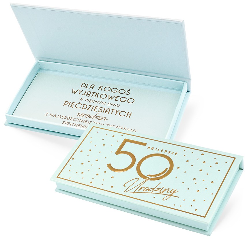 Pudełko ozdobne na banknoty Elite: Urodziny 50 (niebieski) MB-018