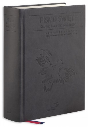 PISMO ŚWIĘTE ST i NT "z gołębicą" - duży format, oprawa twarda szara