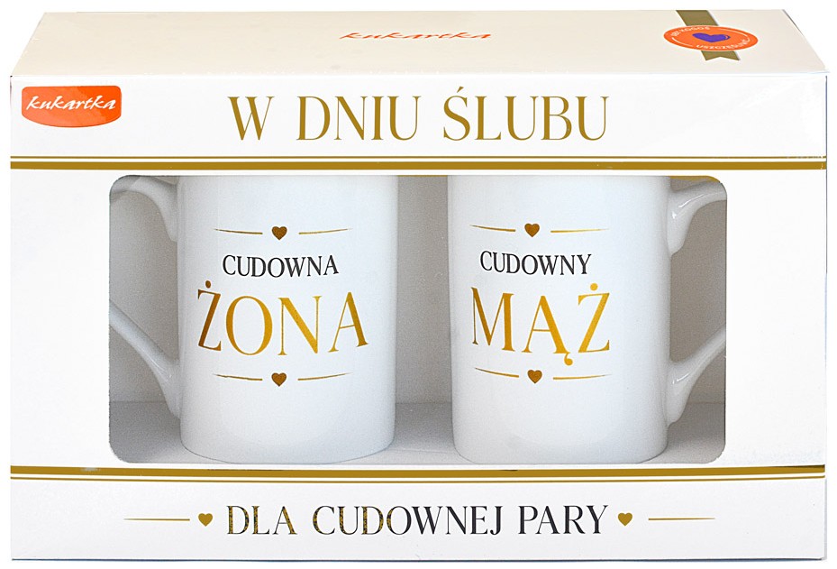 KOMPLET 2 kubków "W dniu Ślubu. DLA CUDOWNEJ PARY" 2 x 275 ml Q-1081