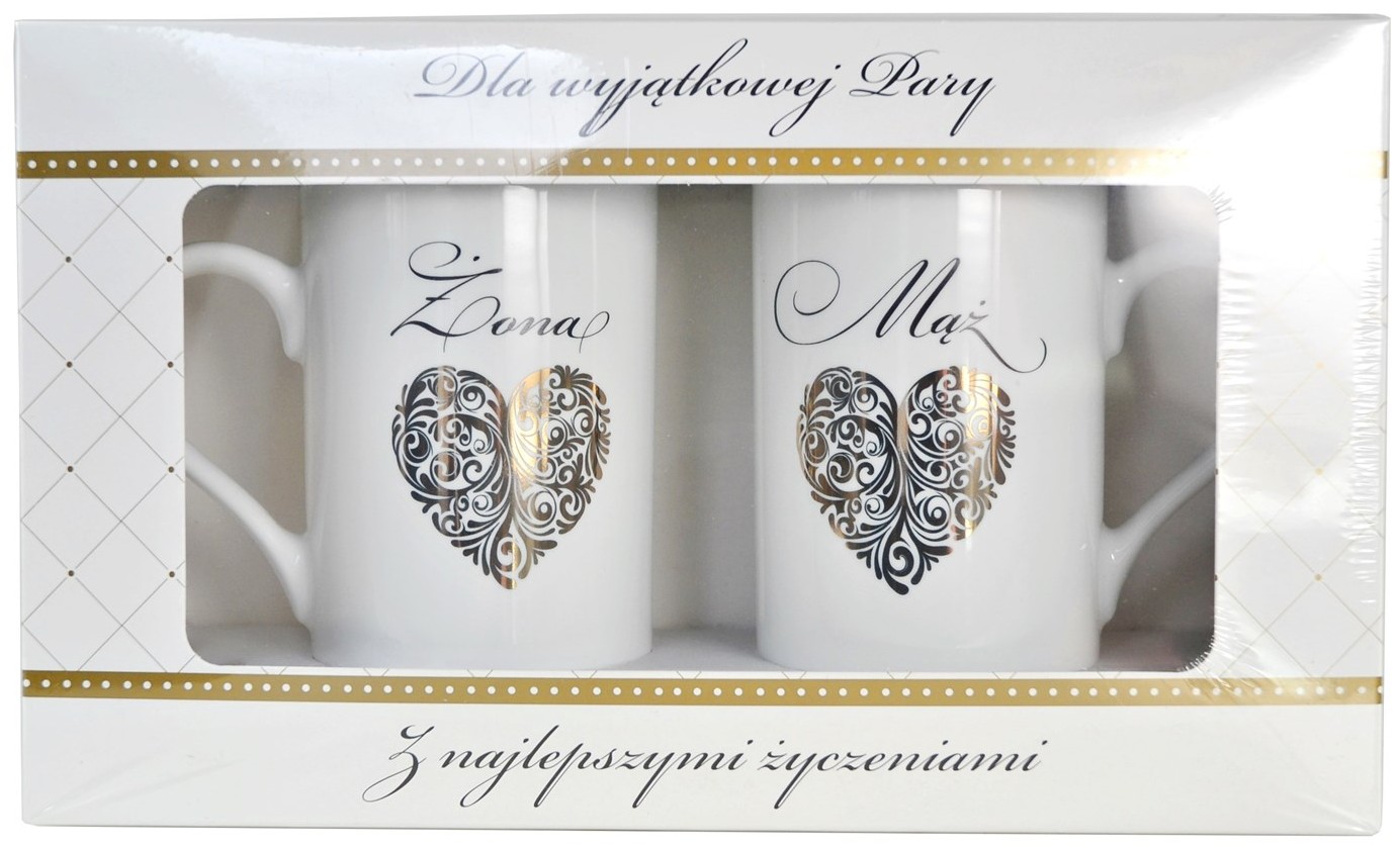 KOMPLET 2 kubków "Dla wyjątkowej pary z najlepszymi życzeniami" 2 x 275 ml Q-699