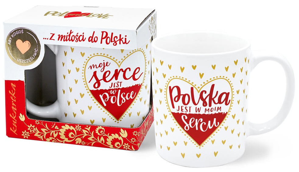 Kubek Premium kukartka "Polska jest w moim sercu" 300 ml Q-1050