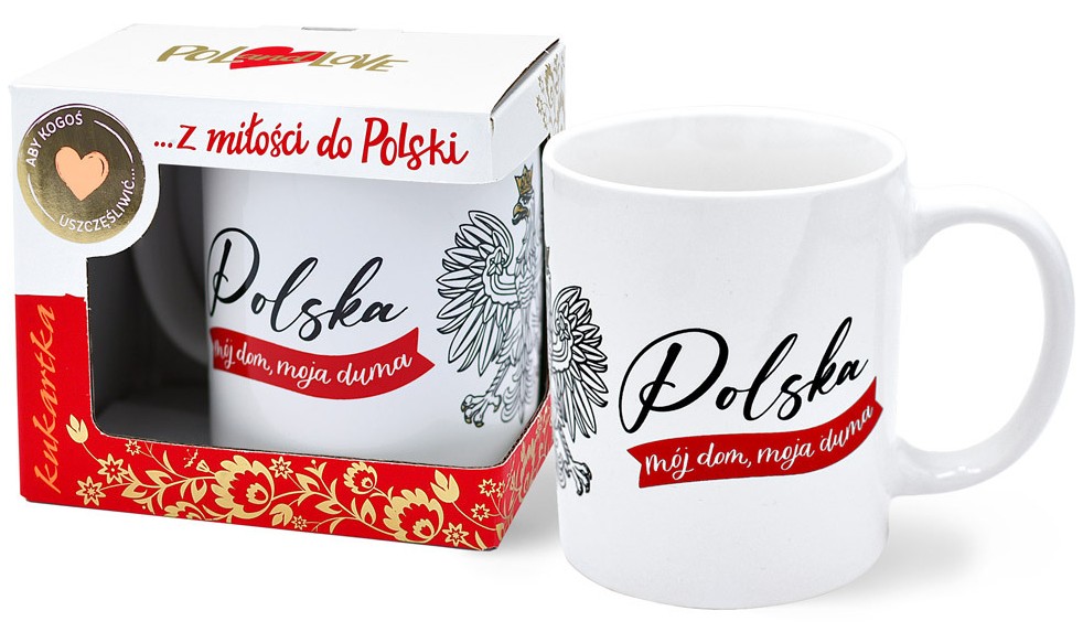 Kubek Premium kukartka "Polska, mój dom, moja duma" 300 ml Q-1051