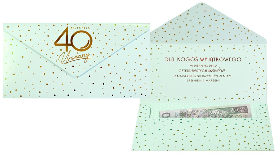 Koperta podarunkowa ELITE "Urodziny 40" KOP-054