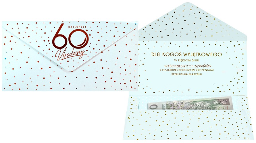 Koperta podarunkowa ELITE "Urodziny 60" KOP-057