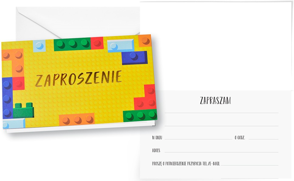 Zaproszenie z kopertą: Ogólne (klocki) PMZ-151 (1 szt.)