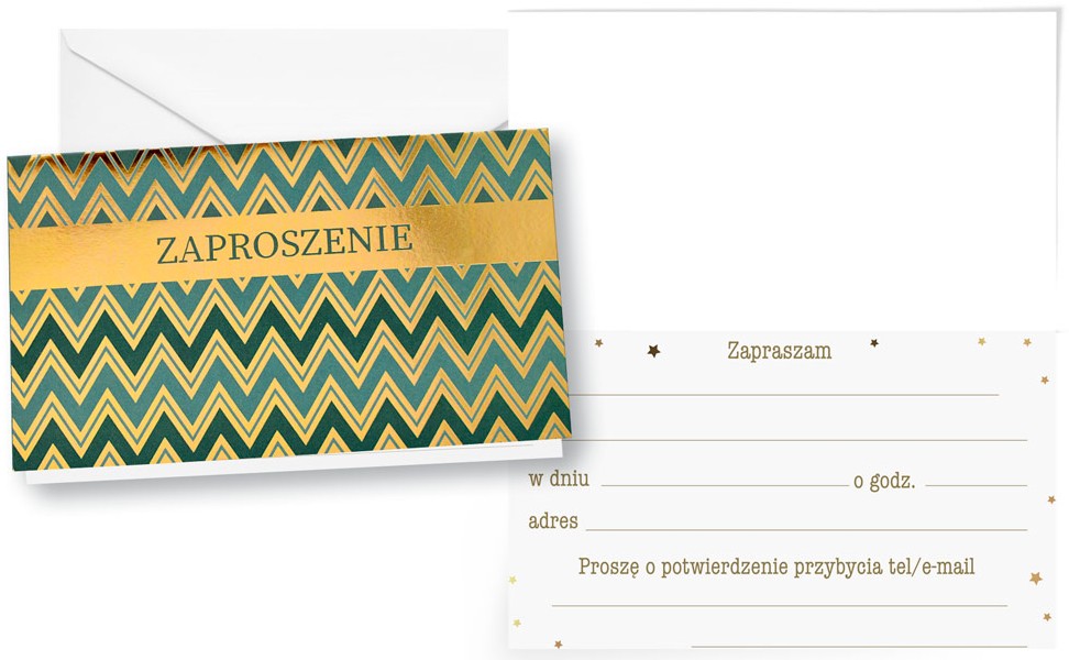 Zaproszenie z kopertą: Ogólne (zygzaki) PMZ-142 (1 szt.)