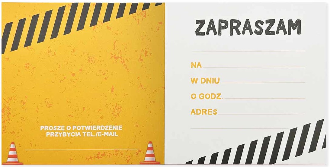 Zaproszenie z kopertą: Ogólne (koparka) PMZ-102 (1 szt.)