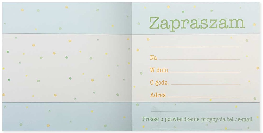 Zaproszenie z kopertą: Ogólne (autka) PMZ-095 (1 szt.)