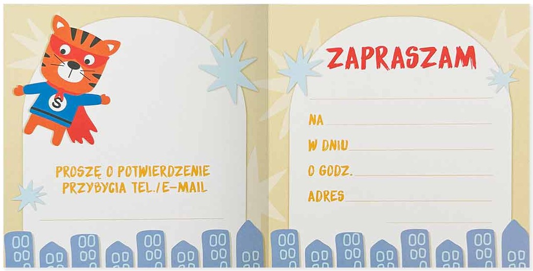 Zaproszenie z kopertą: Urodziny (superbohater) PMZ-103 (1 szt.)