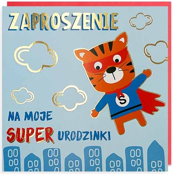 Zaproszenie z kopertą: Urodziny (superbohater) PMZ-103 (1 szt.)