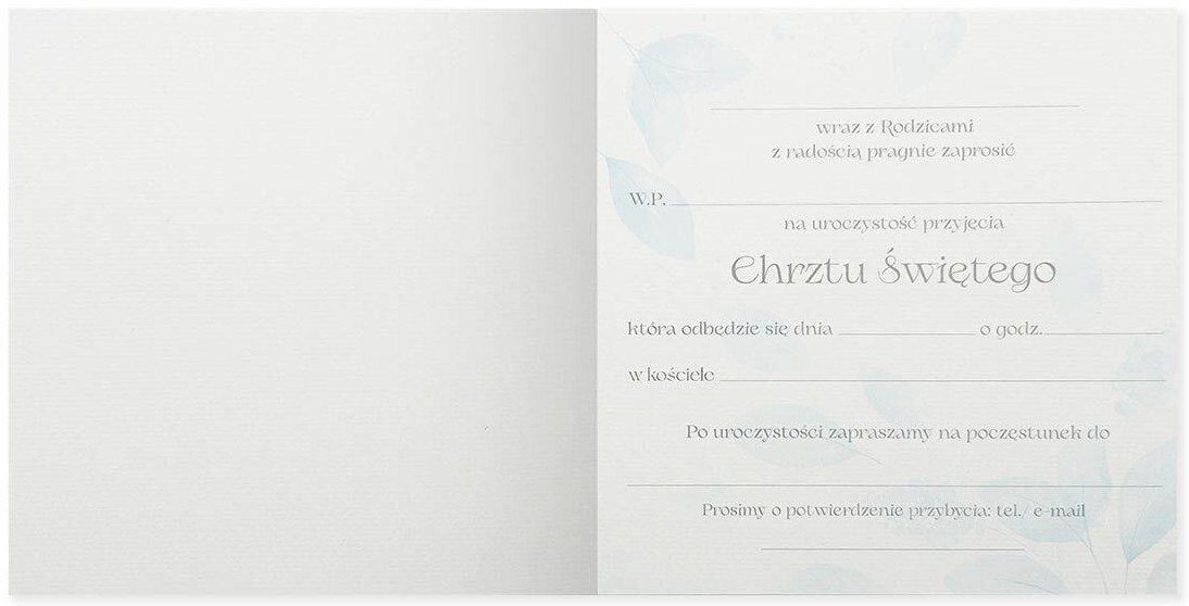 Zaproszenie z kopertą: Chrzest Święty PMZ-098 (1 szt.)