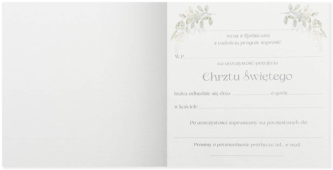 Zaproszenie z kopertą: Chrzest Święty PMZ-097 (1 szt.)