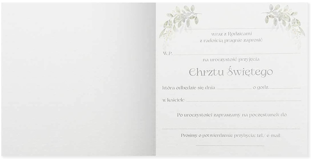 Zaproszenie z kopertą: Chrzest Święty PMZ-096 (1 szt.)