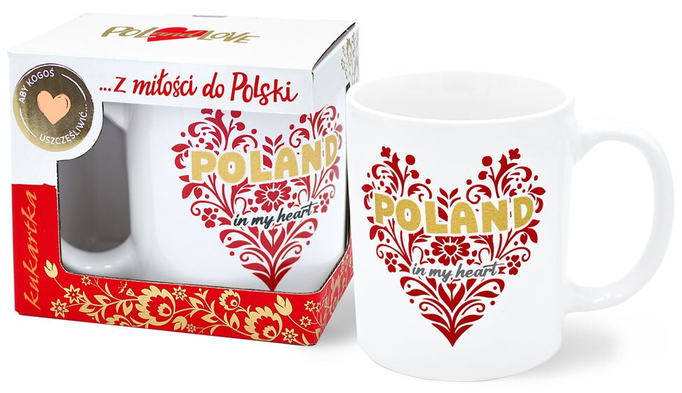 Kubek Premium kukartka "POLAND in my heart" 300 ml Q-1056