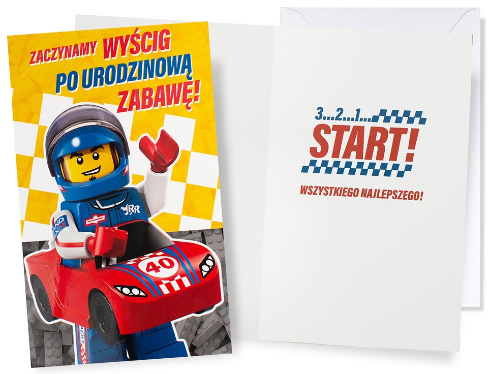 Karnet z kopertą: URODZINY (LEGO, samochodzik) DHS-051