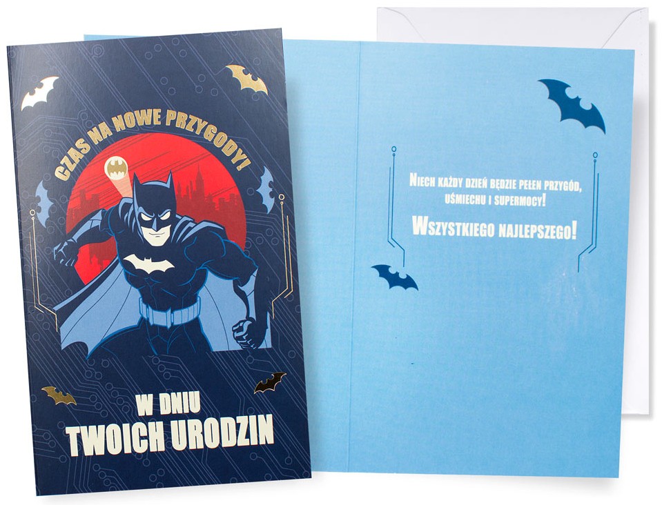 Karnet z kopertą: URODZINY (Batman) DHS-052