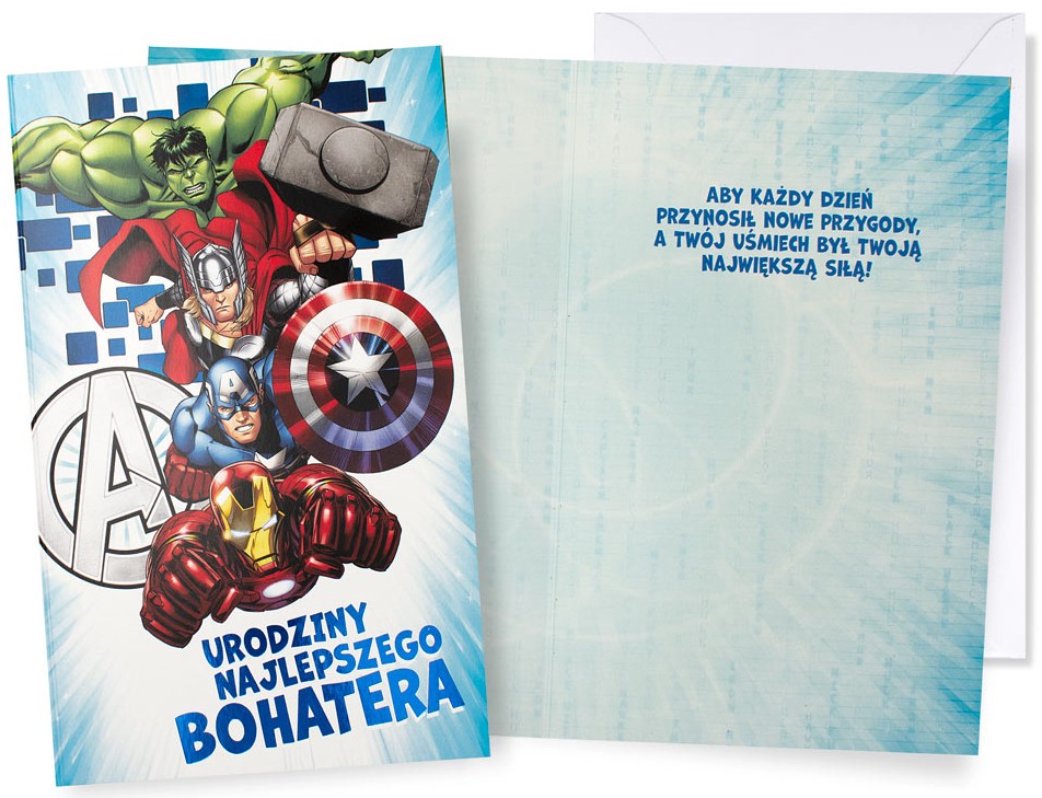 Karnet z kopertą: URODZINY (Avengers) DHS-055