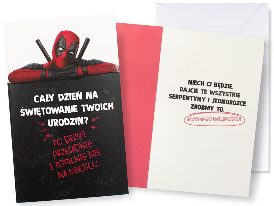 Karnet z kopertą: URODZINY (Deadpool) DHS-056