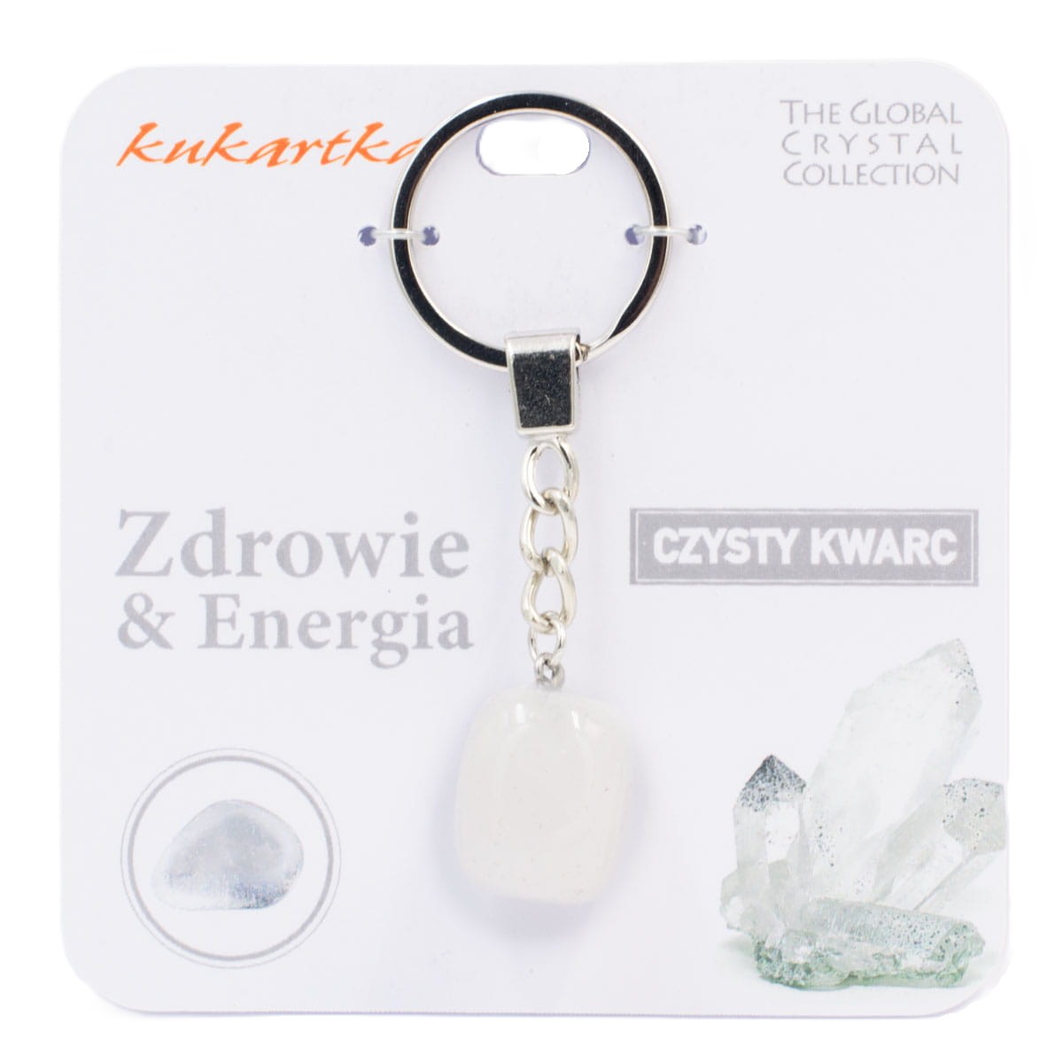 Brelok kukartka: ZDROWIE I ENERGIA (czysty kwarc) - BKN-016