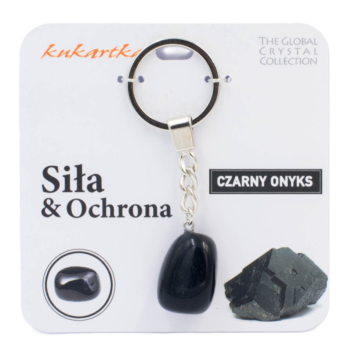 Brelok kukartka: SIŁA I OCHRONA (czarny onyks) - BKN-023