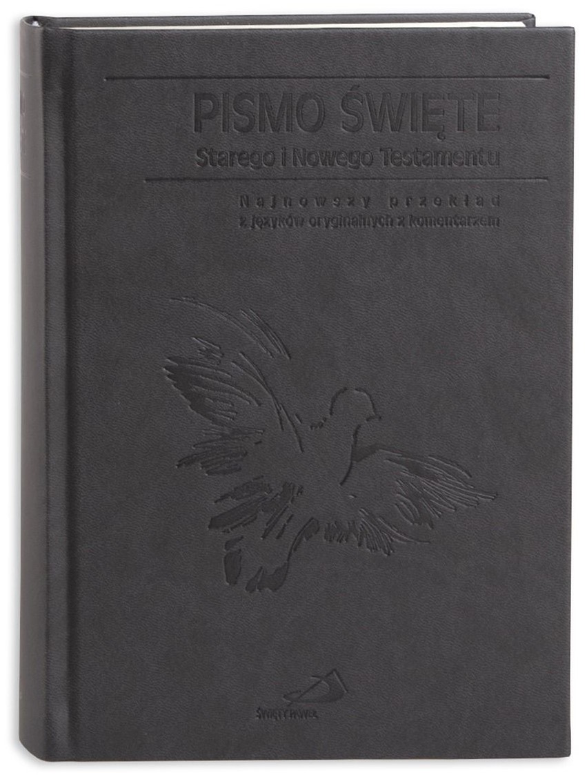 PISMO ŚWIĘTE ST i NT "z gołębicą" - duży format, twarda, szara, paginatory