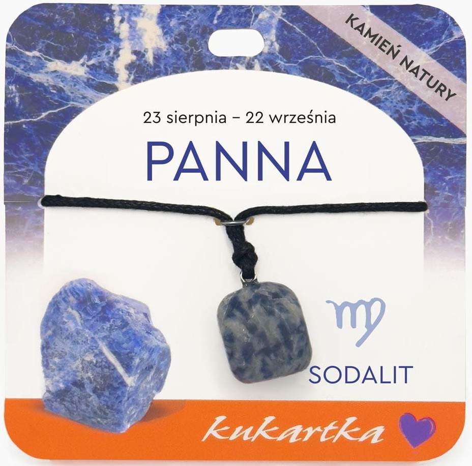 Naszyjnik kukartka ZNAK ZODIAKU: PANNA (sodalit) - NAS-041