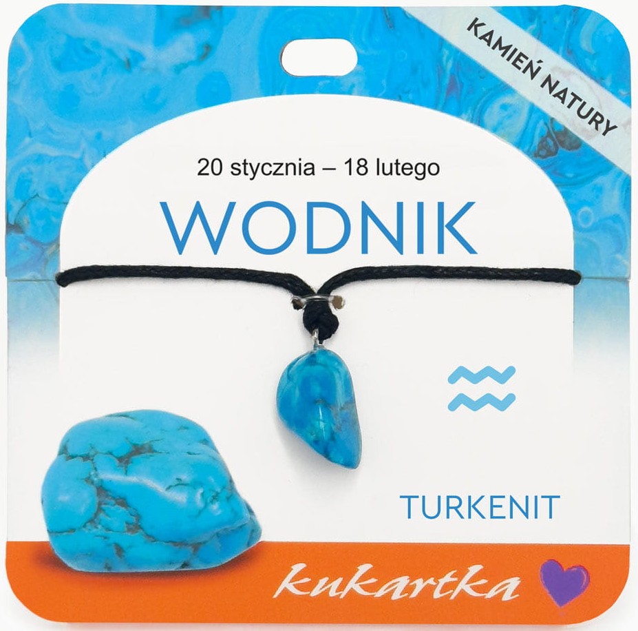 Naszyjnik kukartka ZNAK ZODIAKU: WODNIK (turkenit) - NAS-045