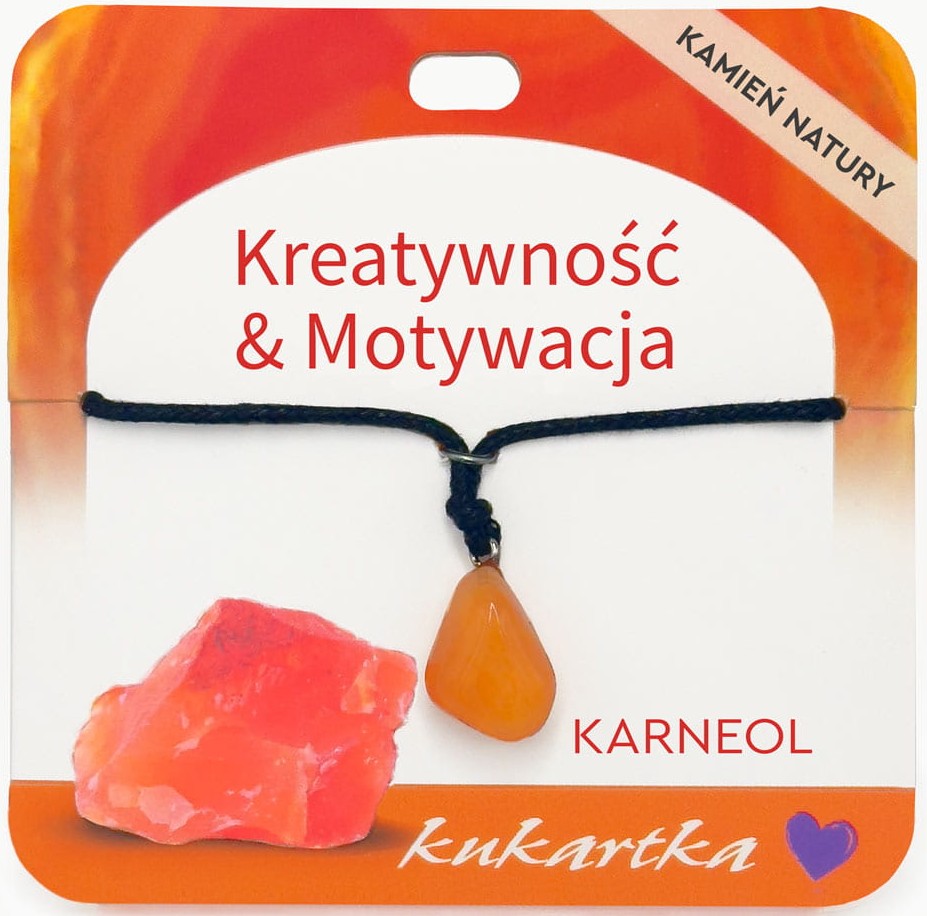 Naszyjnik kukartka: KREATYWNOŚĆ I MOTYWACJA (karneol) - NAS-049