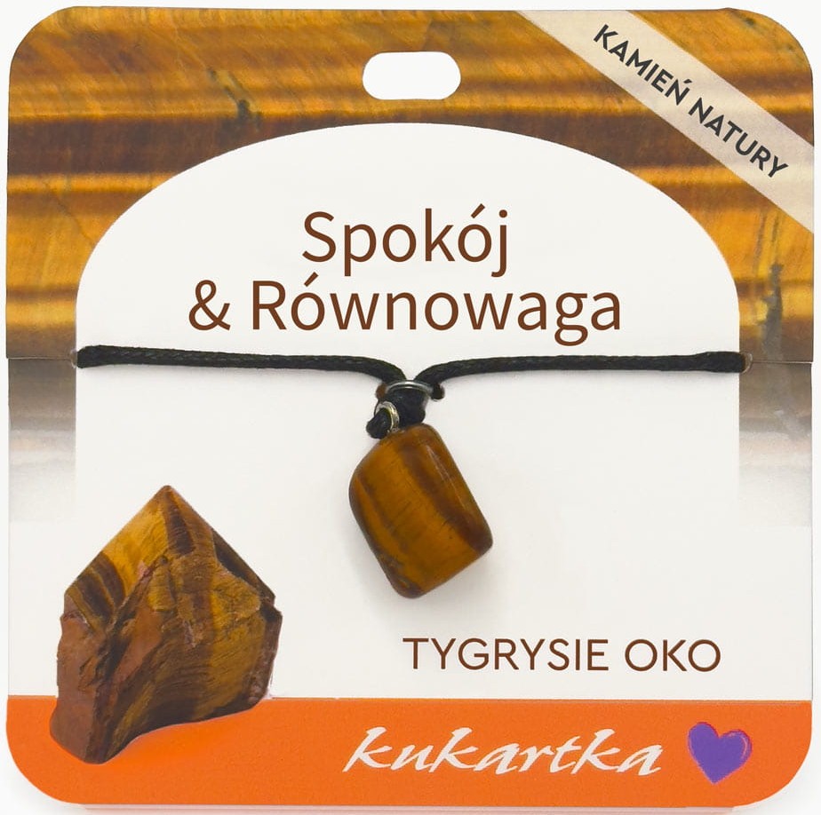Naszyjnik kukartka: SPOKÓJ I RÓWNOWAGA (tygrysie oko) - NAS-050