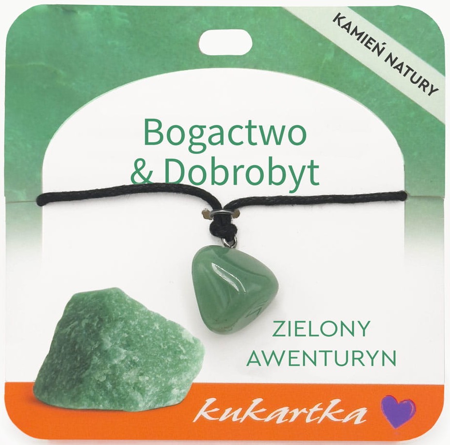 Naszyjnik kukartka: BOGACTWO I DOBROBYT (zielony awenturyn) - NAS-058
