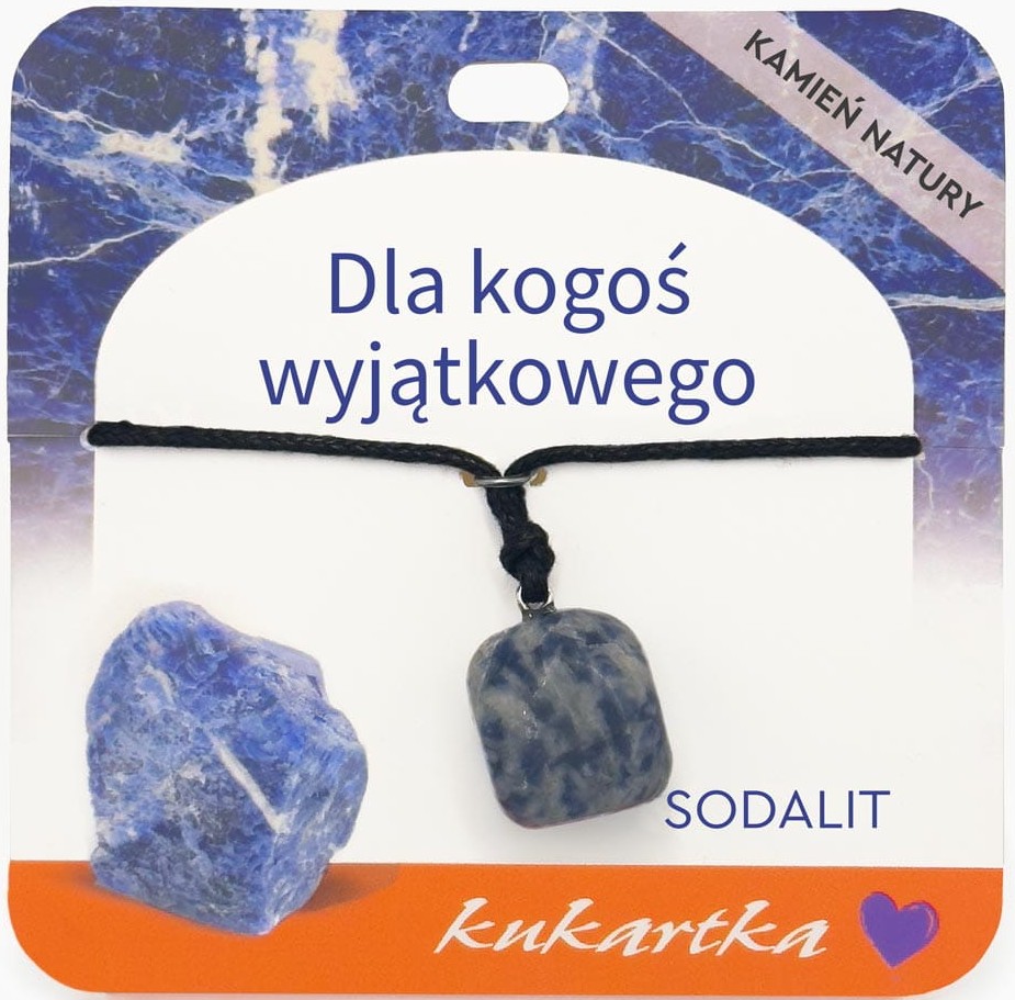 Naszyjnik kukartka: DLA KOGOŚ WYJĄTKOWEGO (sodalit) - NAS-065