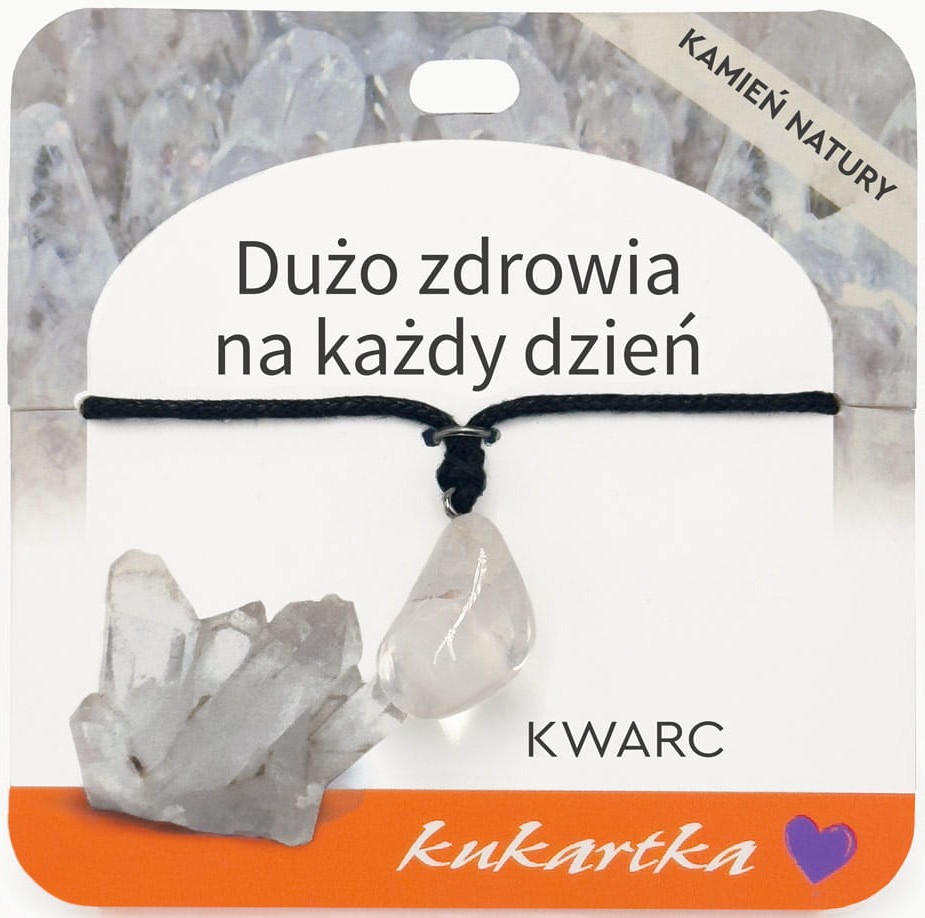 Naszyjnik kukartka: DUŻO ZDROWIA NA KAŻDY DZIEŃ (kwarc) - NAS-066