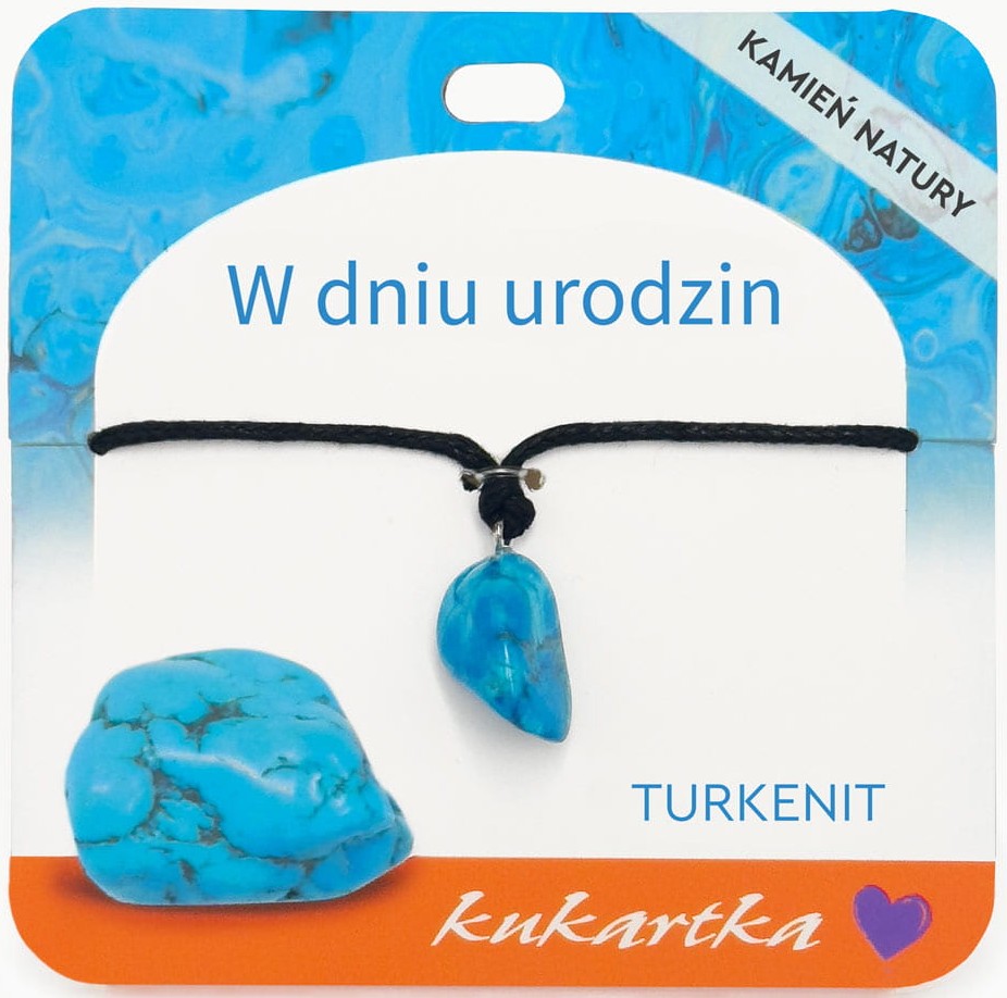 Naszyjnik kukartka: W DNIU URODZIN (turkenit) - NAS-069