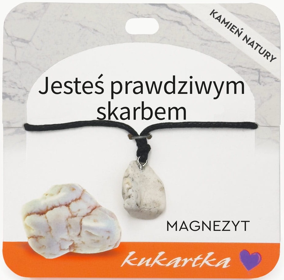 Naszyjnik kukartka: JESTEŚ PRAWDZIWYM SKARBEM (magnezyt) - NAS-072