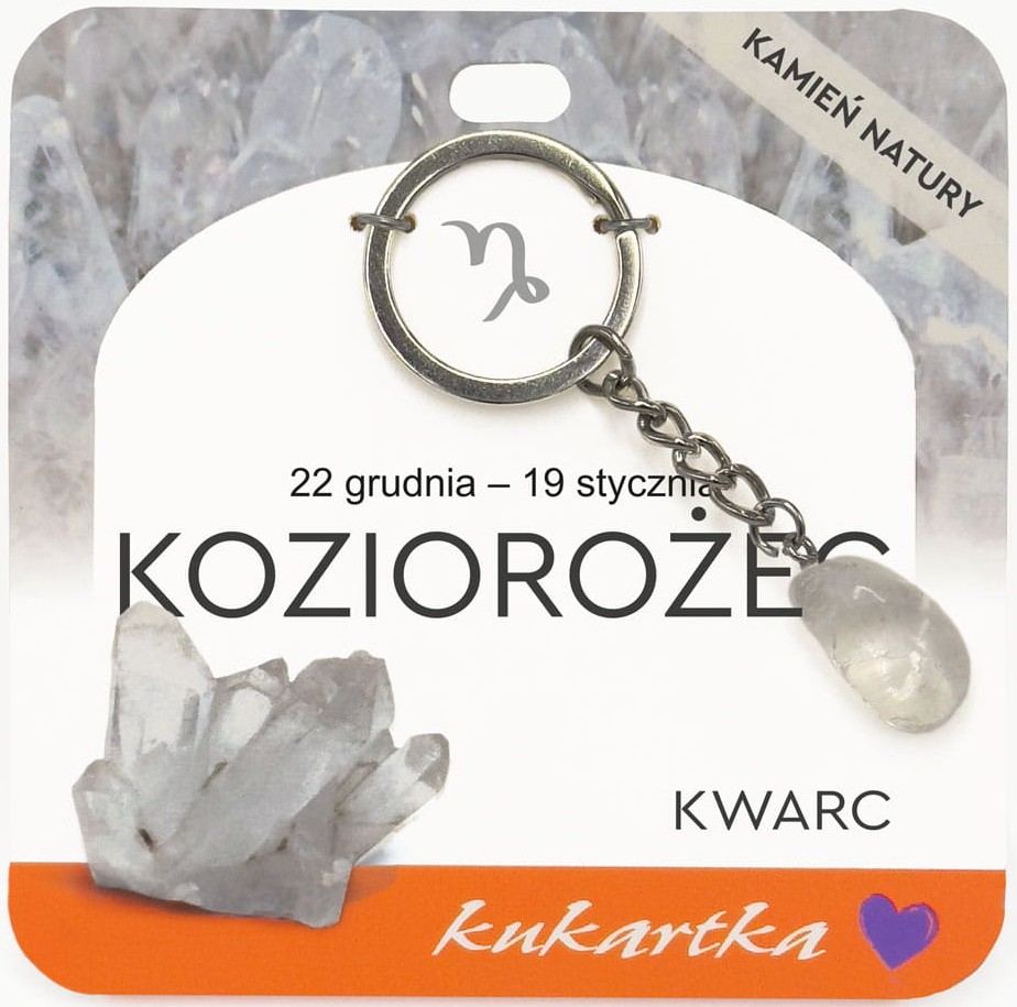 Brelok kukartka: ZNAK ZODIAKU: KOZIOROŻEC (kwarc) - BKN-042