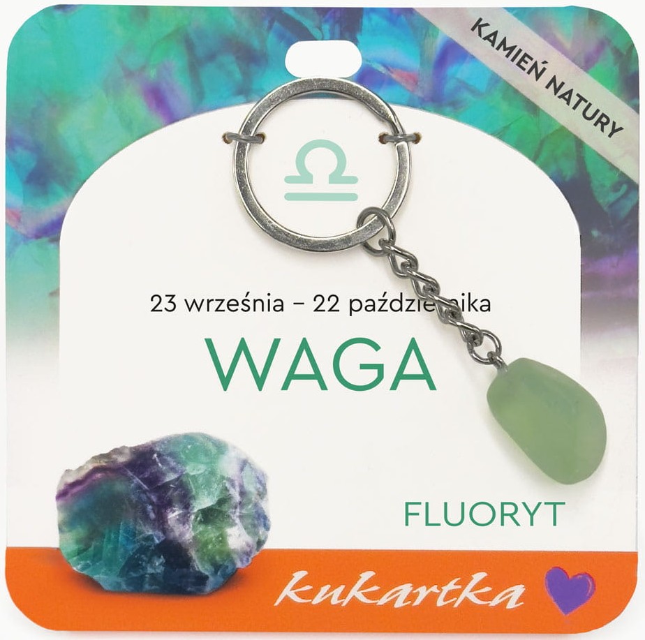 Brelok kukartka: ZNAK ZODIAKU: WAGA (fluoryt) - BKN-044