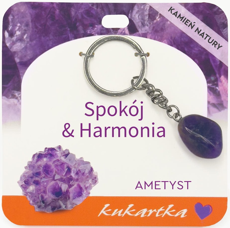 Brelok kukartka: SPOKÓJ I HARMONIA (ametyst) - BKN-051