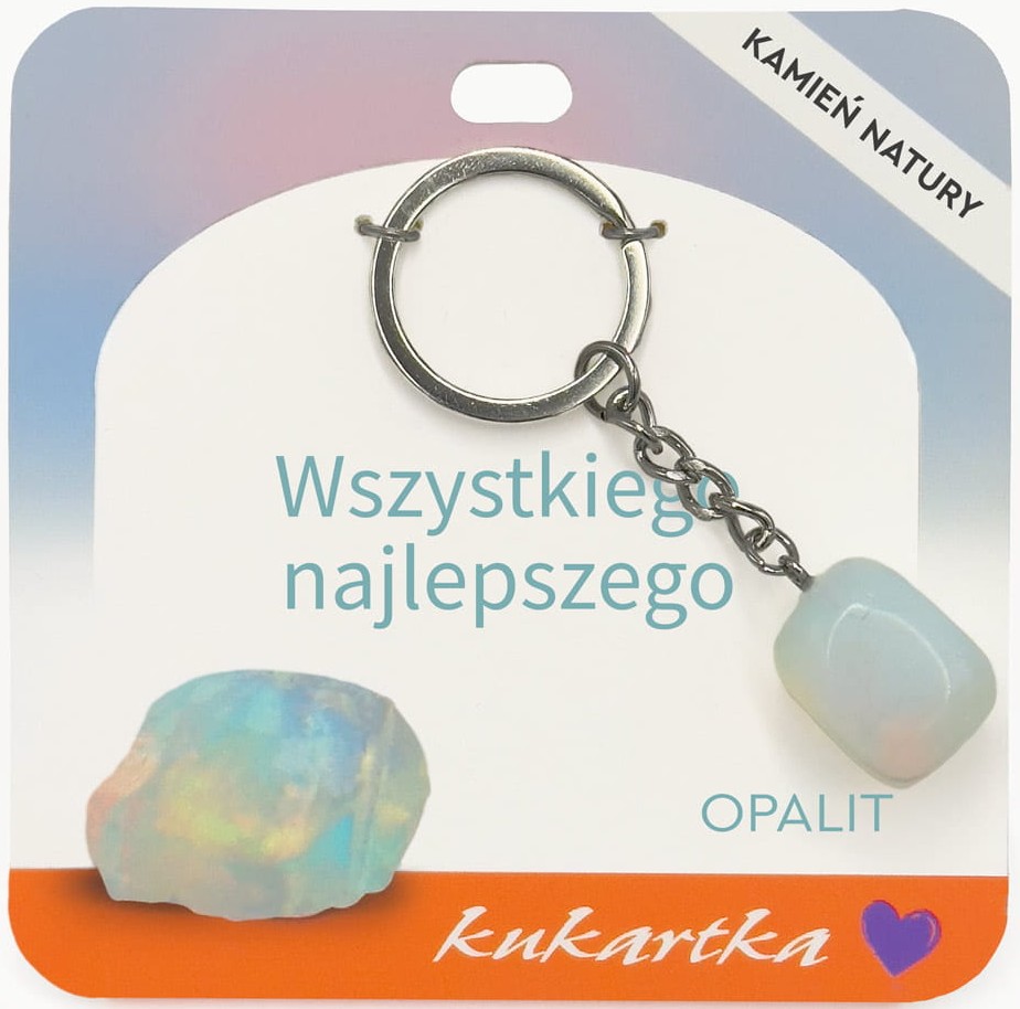 Brelok kukartka: WSZYSTKIEGO NAJLEPSZEGO (opalit) - BKN-067