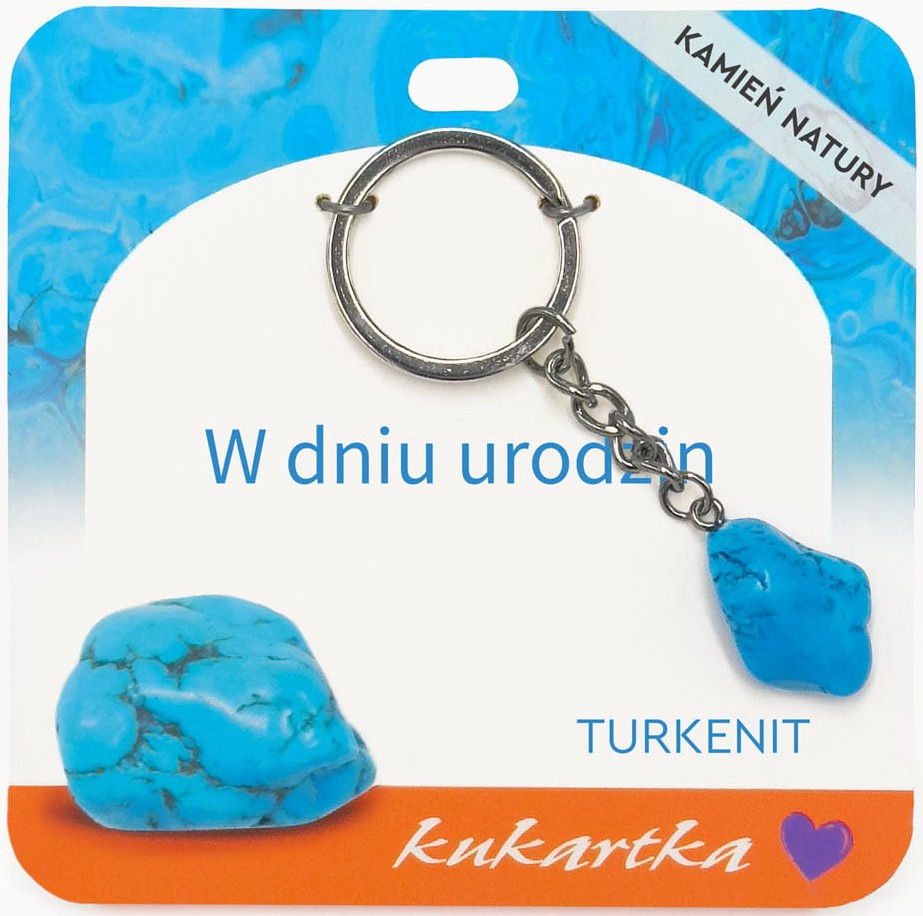 Brelok kukartka: W DNIU URODZIN (turkenit) - BKN-069