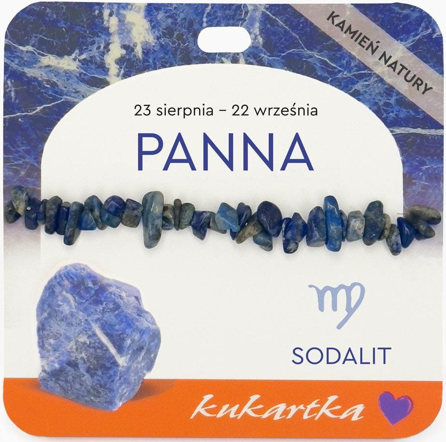 Bransoletka kukartka ZNAK ZODIAKU: PANNA (sodalit) - BRA-041