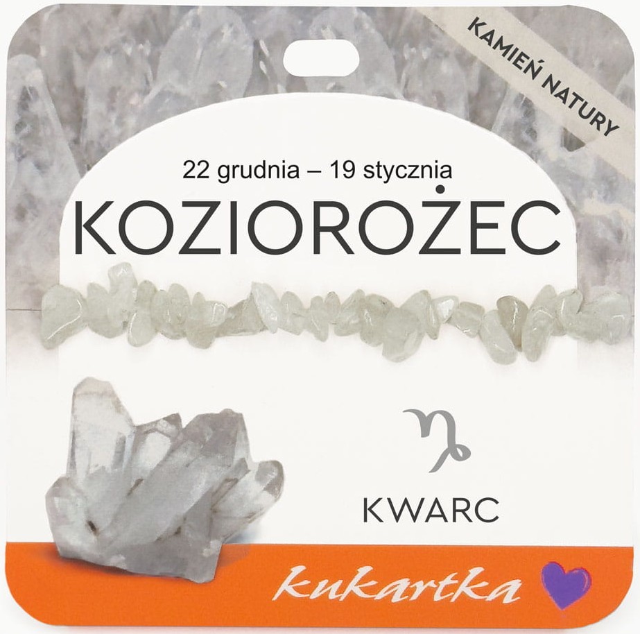 Bransoletka kukartka ZNAK ZODIAKU: KOZIORŻEC (kwarc) - BRA-042
